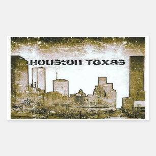 Houston Texas Skyline Stickers