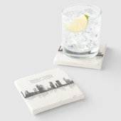 HOUSTON TEXAS SKYLINE - Stone Drink Onderzetter (Zijkant)