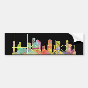 HOUSTON TEXAS SKYLINE WB1 - BUMPERSTICKER