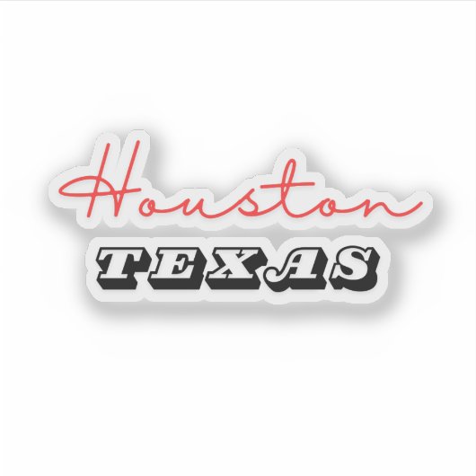 Houston Texas Sticker (Voorkant)