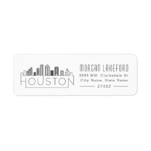Houston, Texas Stylized Skyline Etiket