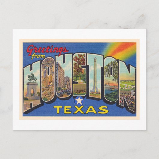 Houston Texas TX  groot Briefkaart (Voorkant)