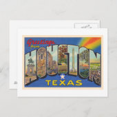 Houston Texas TX Vintage Grande Lettre Carte posta (Devant / Derrière)
