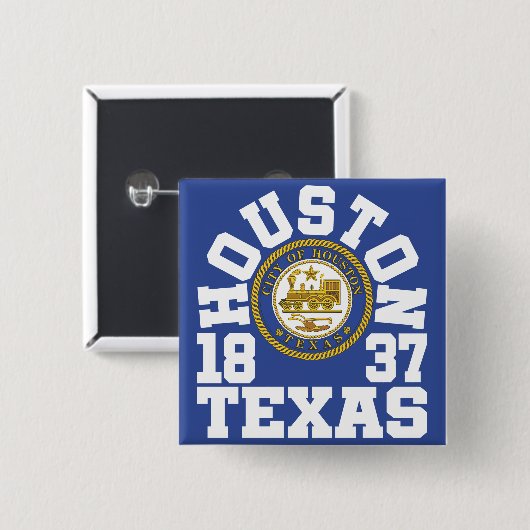 Houston, Texas Vierkante Button 5,1 Cm (Voorkant /achterkant)