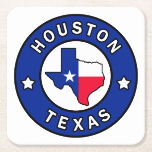 Houston Texas Vierkante Kartonnen Onderzetter