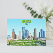 Houston Texas Vintage Flat Kaart (Staand voorkant)