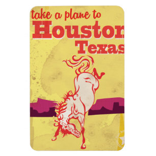 Houston, Texas Vintage Reisposter Magneet