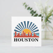 Houston Texas Zonsondergang Retro Reizen (Staand voorkant)
