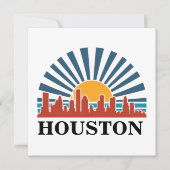 Houston Texas Zonsondergang Retro Reizen (Voorkant)