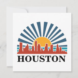 Houston Texas  Zonsondergang Retro Reizen