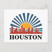 Houston Texas  Zonsondergang Retro Reizen Briefkaart (Voorkant)