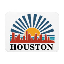 Houston Texas  Zonsondergang Retro Reizen