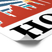 Houston Texas Zonsondergang Retro Reizen Poster (Hoek)