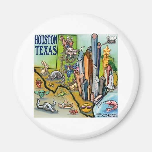 Houston TX Magneet (Voorkant)
