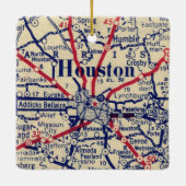 Houston TX Map Keramisch Ornament (Achterkant)