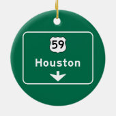 Houston, TX Road Sign Keramisch Ornament (Achterkant)