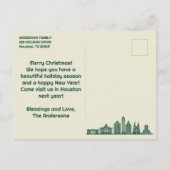 Houston, TX Skyline Happy Holidays Carte postale (Dos)