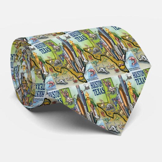 Houston TX Stropdas (Opgerold)