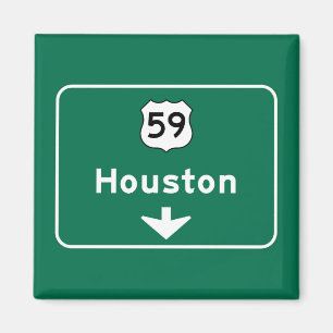 Houston, TX verkeersbord Magneet