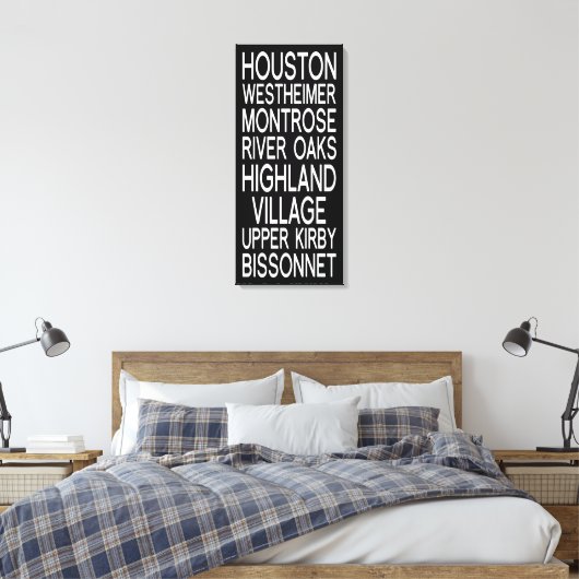 Houston | Typografie Canvas Afdruk (Insitu (Slaapkamer))