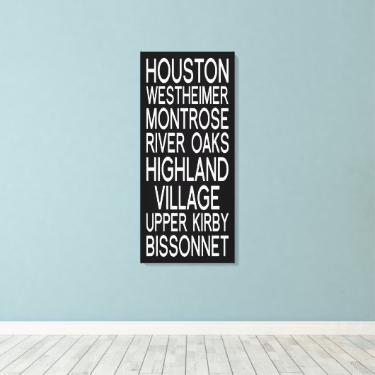 Houston | Typografie Canvas Afdruk (Insitu (Houten vloer))