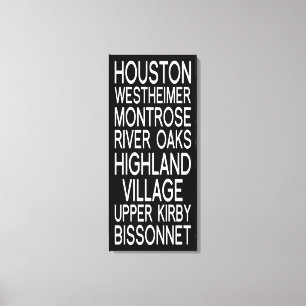 Houston   Typografie Canvas Afdruk