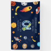 Houston We Have A 10 Year Old 10th Birthday Party Spandoek (Verticaal)