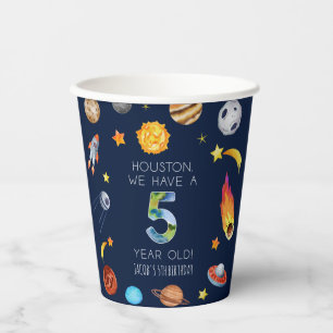 Houston We Have A 5 Jaar Oude 5e Verjaardagsfeestj Papieren Bekers