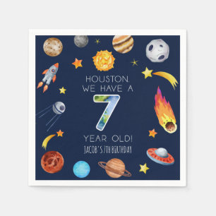 Houston We Have A 7 Jaar Oude 7de Verjaardagsfeest Servet