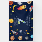 Houston We Have A 7 Year Old 7th Birthday Party Spandoek (Verticaal)