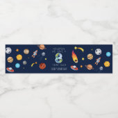 Houston We Have A 8 Year Old 8th Birthday Party Waterfles Etiket (Enkel label)