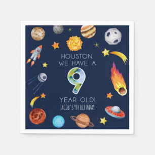 Houston We Have A 9 Jaar Verjaardagsfeestje Servet