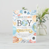Houston We have a Boy Space Baby shower Invitation (Debout devant)