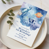 Houston we have a One year old Boy 1st Birthday Kaart