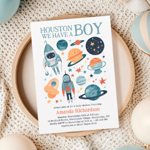 Houston we hebben een baby in de ruimte: baby show kaart