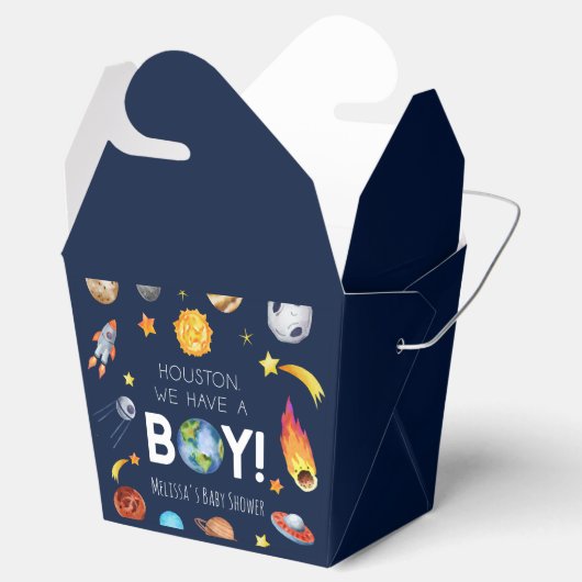 Houston We hebben een Boy Space Galaxy Baby shower Bedankdoosjes (Geopend)