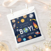 Houston We hebben een Boy Space Galaxy Baby shower Bedankzakje (Geknipt)
