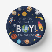 Houston We hebben een Boy Space Galaxy Baby shower Papieren Kommen (Voorkant)