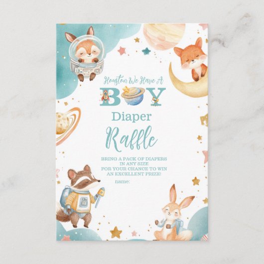 Houston, we hebben een jongen buitenste ruimte lui informatiekaartje (Voorkant)