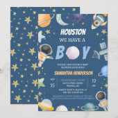 Houston, we hebben een jongensdouche kaart (Voorkant / Achterkant)