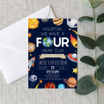 Houston We hebben een vier jaar oud 4e verjaardags