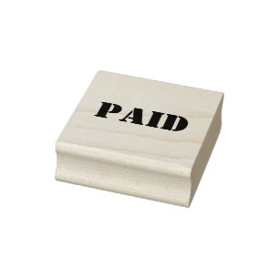 Hout Art Stamp PAID Rubberstempel
