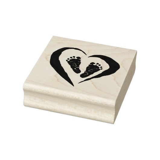 Hout Art Stempels/Hart met voeten Rubberstempel (Stempel)