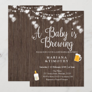 HOUT Baby breekt Baby shower uit Kaart