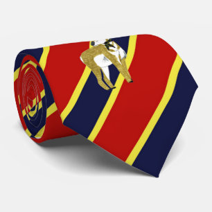 Hout Badge Antelope Striped Dress Stropdas