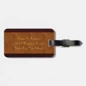 Hout Bagagelabel van goudmonogram (Achterkant horizontaal)