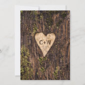 Hout Bark Heart Rustic Wedding Save The Date (Achterkant)