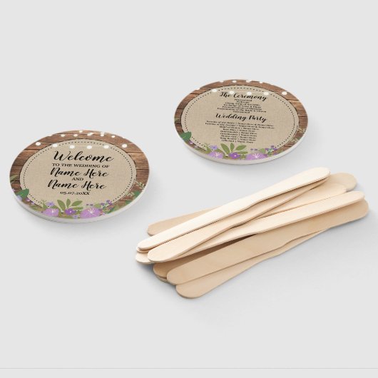 Hout Bloemen Bloemen Handventilator Bloemen Trouwp Handwaaier (Niet-gemonteerd)