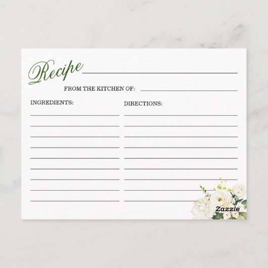 Hout Blush Rozen Floral Vrijgezellenfeest Recipe K Briefkaart (Achterkant)