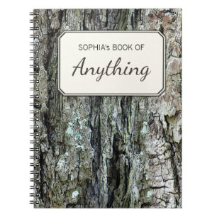 Hout botanische oude pijnschors foto gepersonalise notitieboek